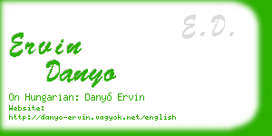 ervin danyo business card